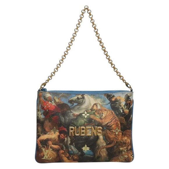 LOUIS VUITTON Celty Pochette Plat Pouch Koons Rubens M64617 LV Auth 132960A - Picture 3 of 16